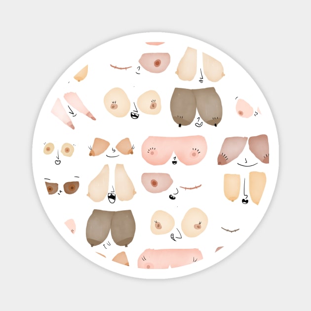 Every flavour Boobs Magnet by Gummy Illustrations